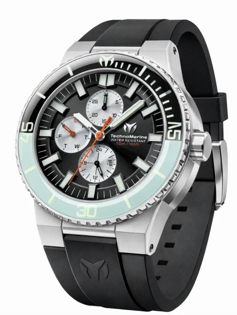 NEW TechnoMarine La Pelagia Men's Watch - 43mm, Black Aqua TM-225093 Slot Case